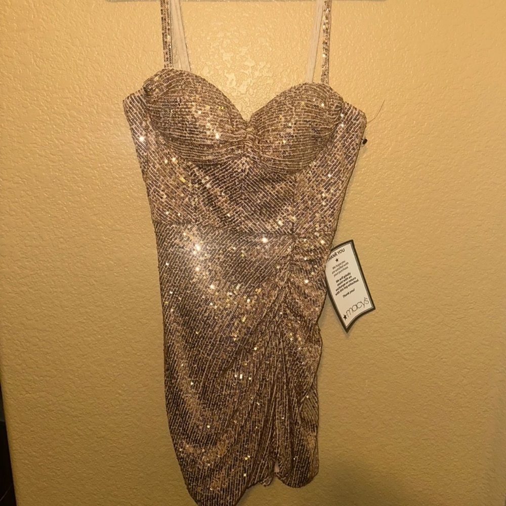 Morgan & Co. Sparkling Gold Mini Dress